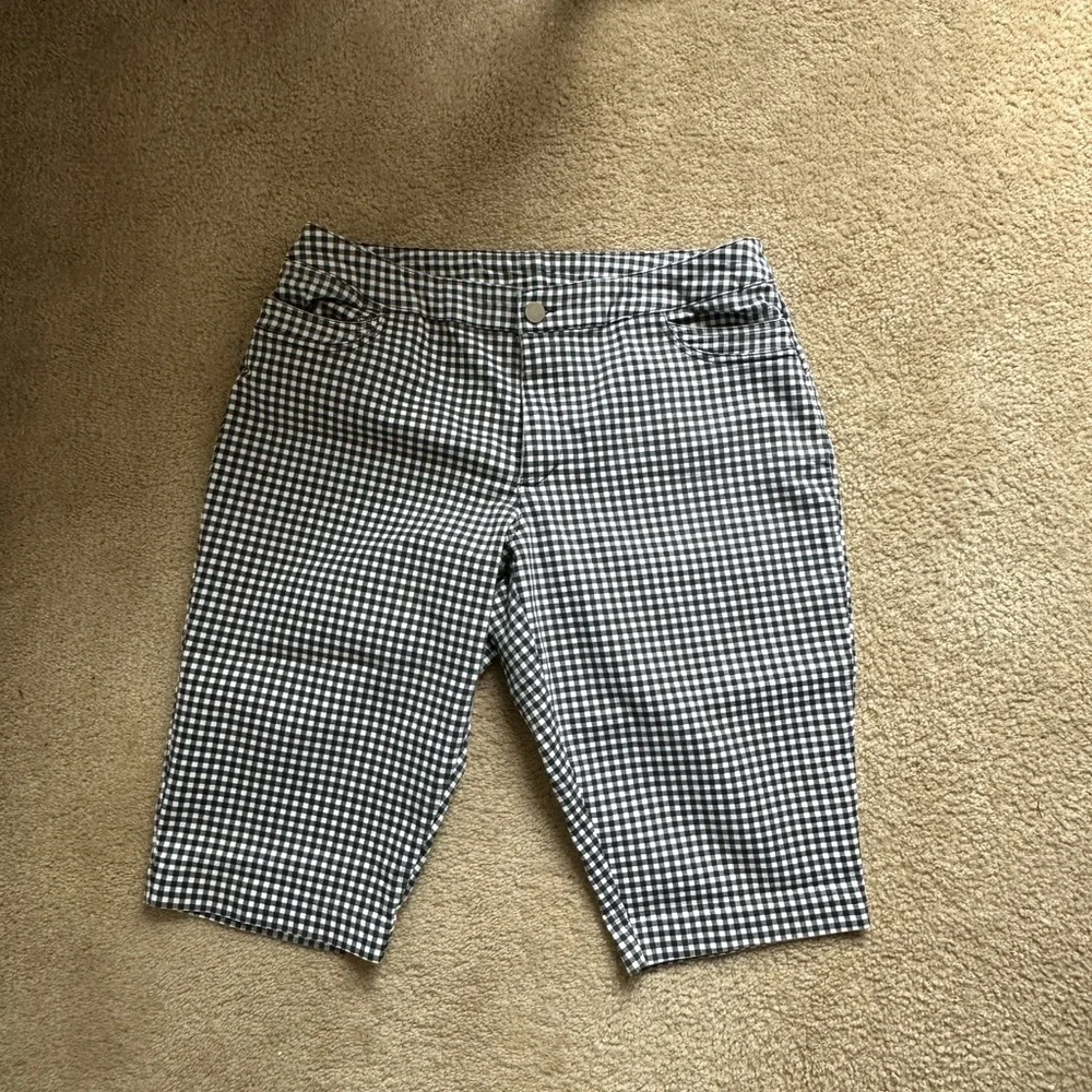 CJ Banks Black and‎ White Gingham Shorts
